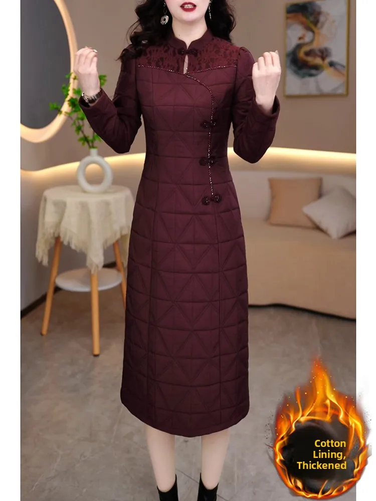 

Новое женское хлопковое платье-ципао Ele Thiened для беременных, весна-осень, с длинным рукавом, средней длины, для свадьбы