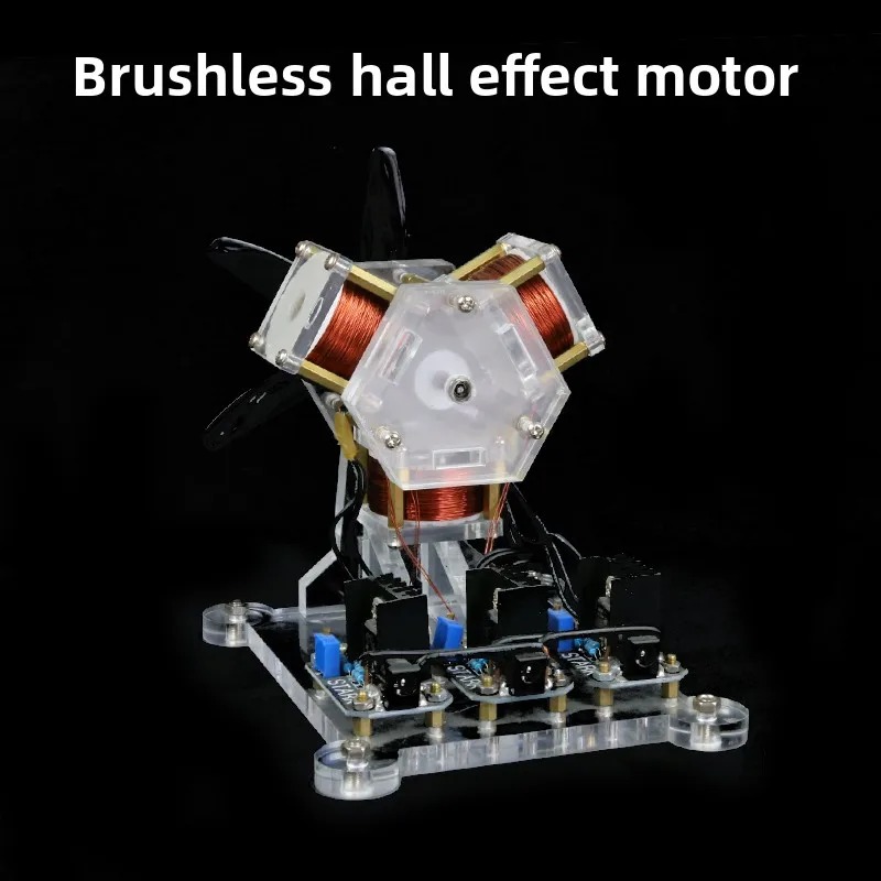 Brushless Hall Motor with Fan Blade DIY Creative Ornament Physics Experiment Teaching Motor Model Science Project Kit