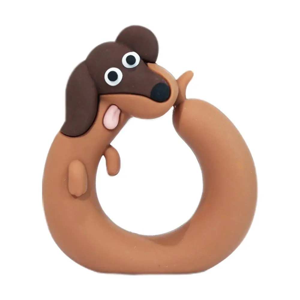 Cartoon Design Dog Figurines Home Decoration Mascots Crafts Computer Monitor Decors Silicone Statues Dachshund Ornament