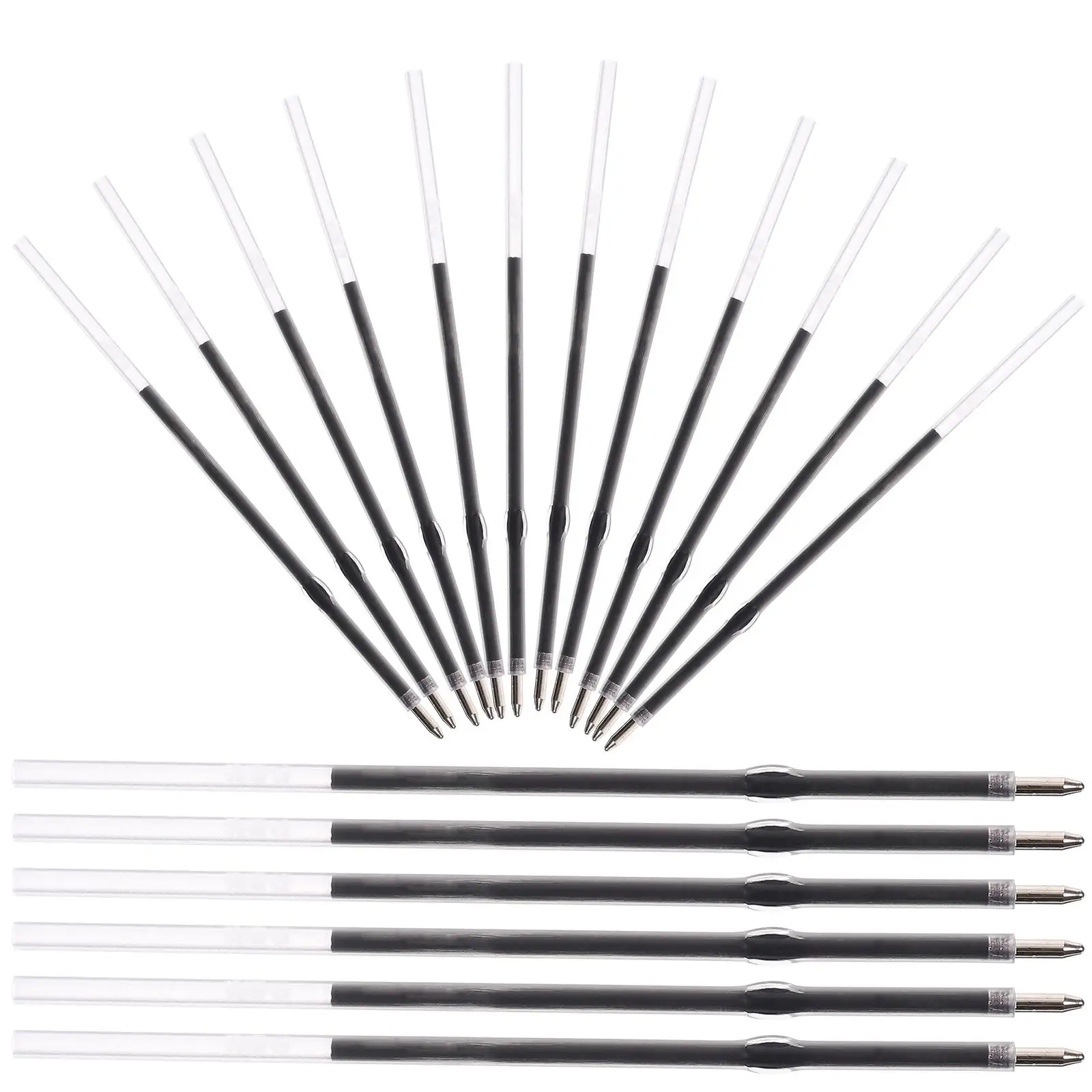 

100pcs 0.7mm Black Ballpoint Pen Refills Press Office Study Supplies Gel Pen Ink Replacements Writing Tools