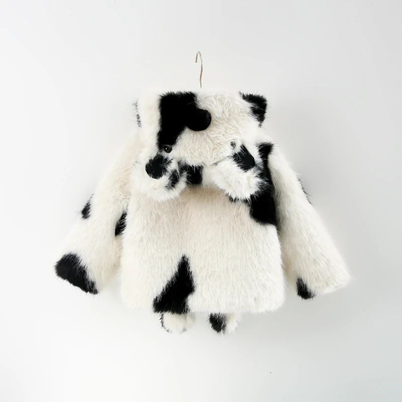 

2025 Girls Fleece Faux Fur Coat Winter New Fashion Cute Warm Outerwear
