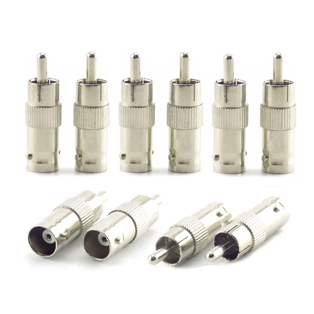 10 Stuks Splitter Plug Bnc Vrouw Naar Rca Av Mannelijke Connector Adapter Voor Cctv Bewaking Camera Video Rg59 Kabel