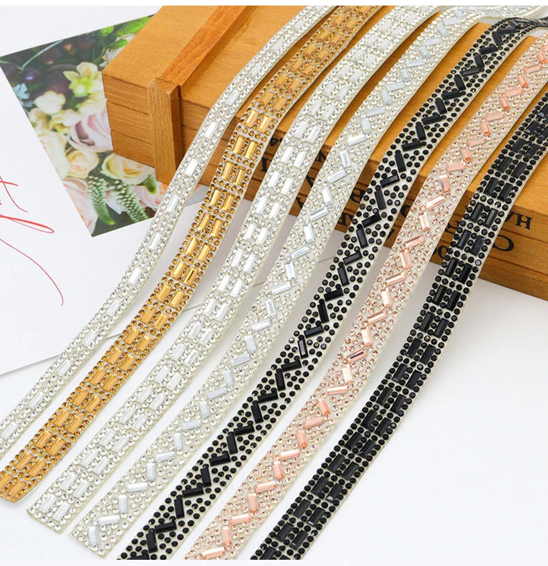 10 Stück Strassbänder Rolle Diamant funkelndes Banding Party Geschenk Trim Dekoration DIY Handwerk selbstklebende Strass Aufkleber – Detail 4