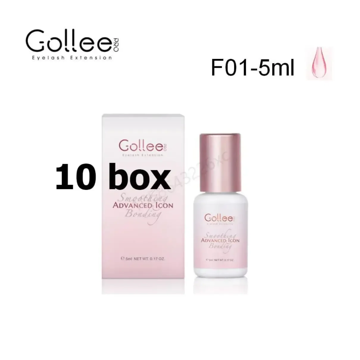 10 Uds Gollee pegamento adhesivo rosa transparente para pestañas pegamento en polvo de gelatina 5ml suministros de extensión de pestañas herramienta de maquillaje Primer Super Bonder Lash