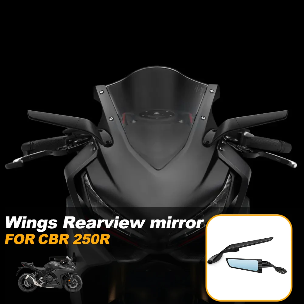

Для Honda CBR250R 2011-2020: Гоночные зеркала-спойлеры Stealth, боковые зеркала заднего вида, аксессуары для мотоциклов, зеркала-крылья