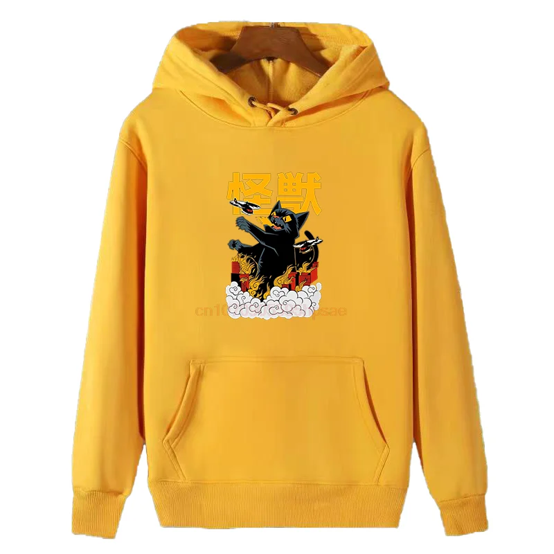 Japan Cat Lover Casual Unisex Graphic Hooded Sweatshirts Thick Sweater Hoodie Essentials Winter New In Hoodies & Sweatshirts