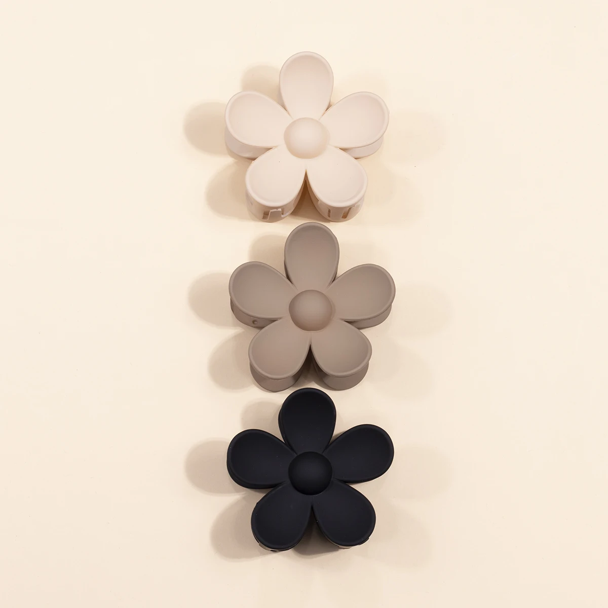 3pcs Big Flower Matte Hair Claw Clips Resin Plastic Clamp Hair Clip Accessories For Women