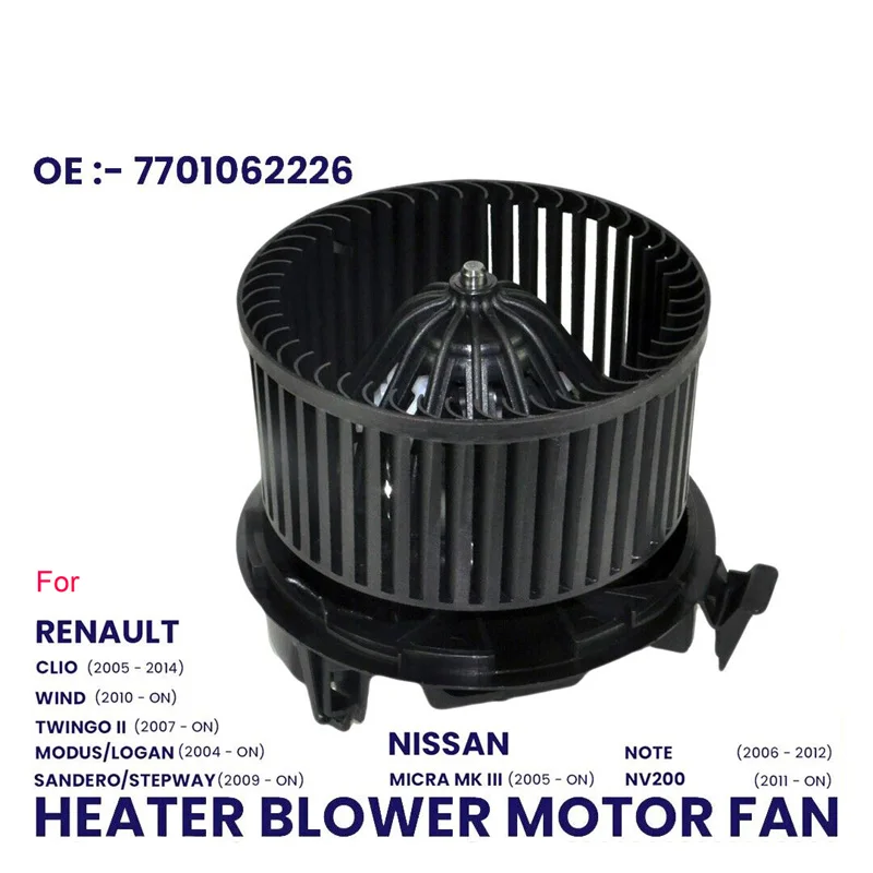 FOR NISSAN MICRA MK3 K12, MICRA C+C K12, NOTE E11, NV200 HEATER BLOWER MOTOR FAN
