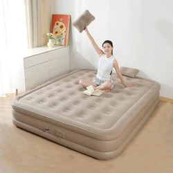 Outdoor Inflatable Mattress 1-2Person Luxury Interior Inflatable Bed Built In Electric Pump PVC Mattresses for Home Camping Mat