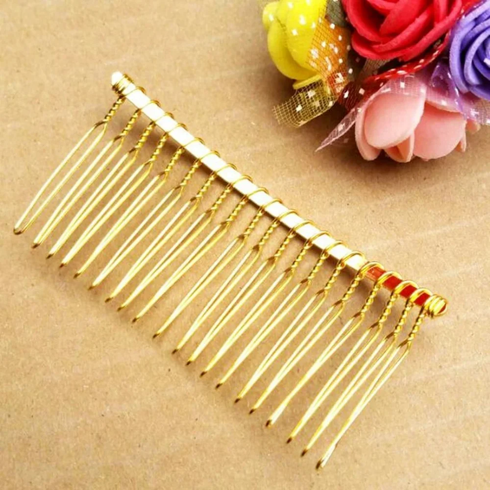 10pcs 20 Teeth DIY Metal Hair Comb Claw Hairpins for Wedding Jewelry Making Findings Handmade Comb Base Bridal Hair Accessories