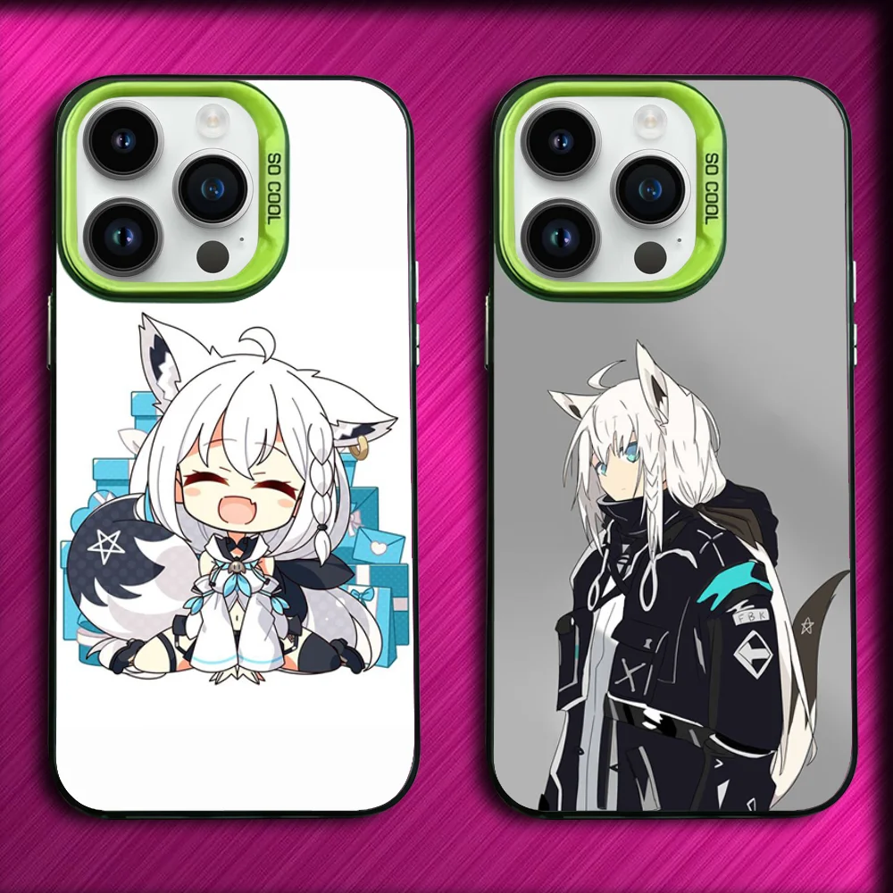 

Shirakami Fubuki Phone Case For iPhone 16,15,14,13,12,11,Mini,Pro,SE,MAX Green Matte Silicone Cover