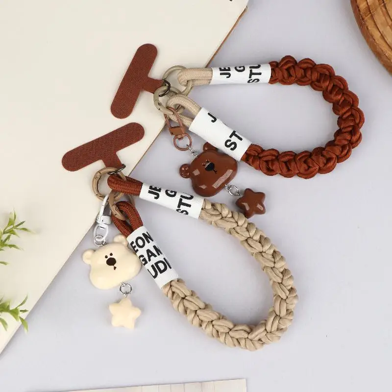 Y2K Tali Ponsel Bentuk Kepala Beruang Kartun Lucu Gaya Ins Serbaguna Rantai Ponsel Anti Hilang Gelang Gantungan Kunci Hadiah