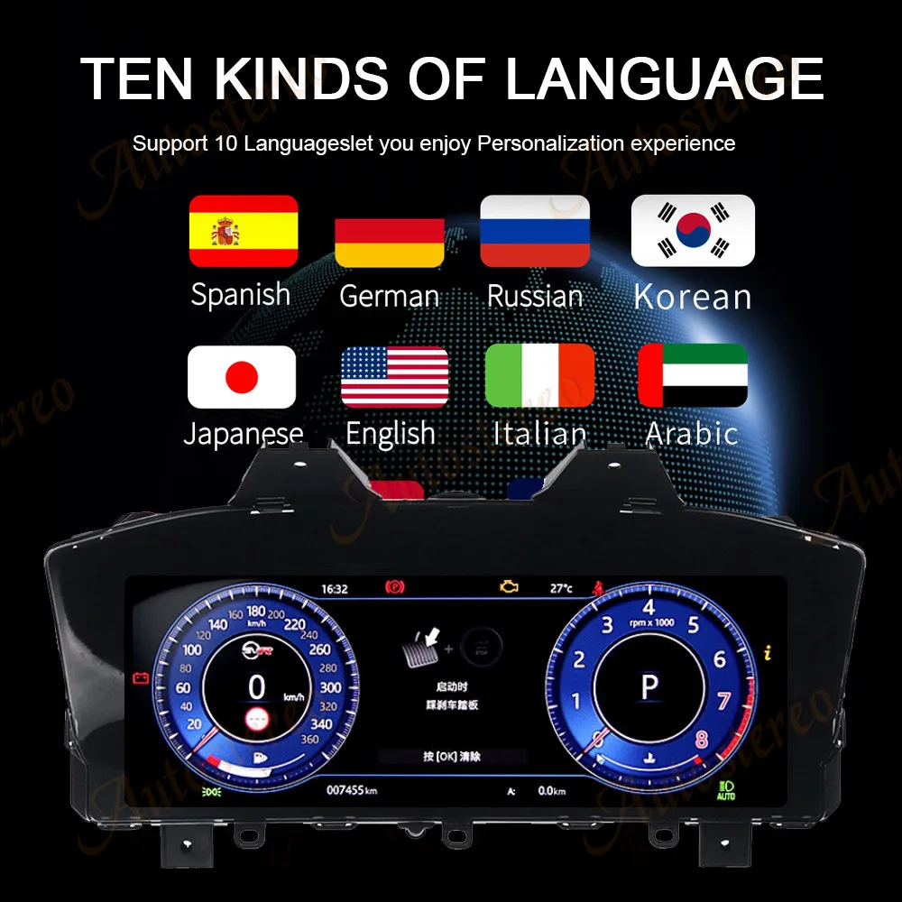 Car Dashboard Digital Cluster For Jaguar XF 2010-2020 LCD Instrument Meter Panel Virtual- Cockpit Speedometer Display Head Unit
