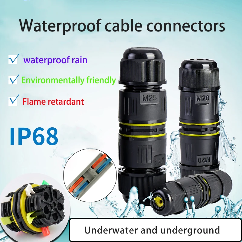 IP68 kabel do zastosowań zewnętrznych wodoodporna szybkie złącza do LED, zakopana lampa naziemna z złącze zaciskowe ekologicznym nylonem w kształcie litery I