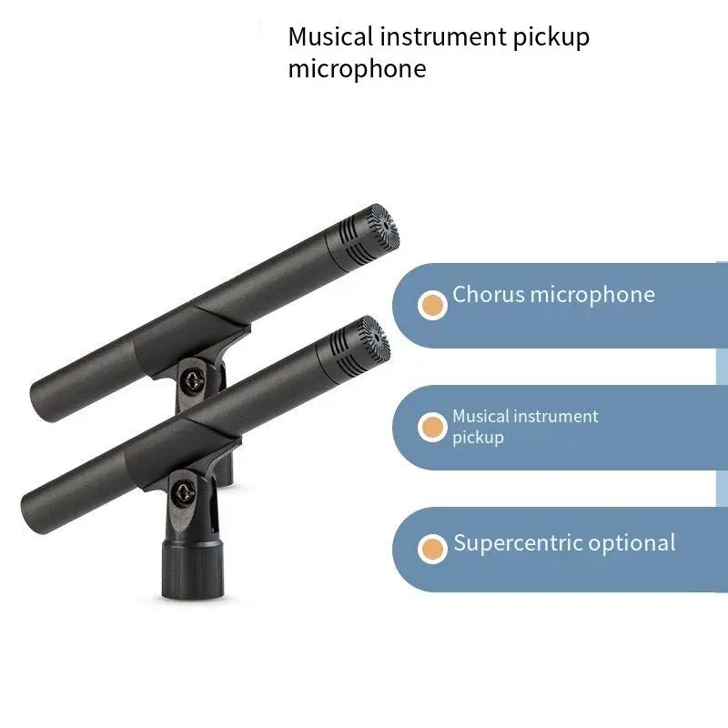 Microfono pickup per strumenti musicali a condensatore a diaframma piccolo a forma di cuore che punta il microfono per le prestazioni del coro