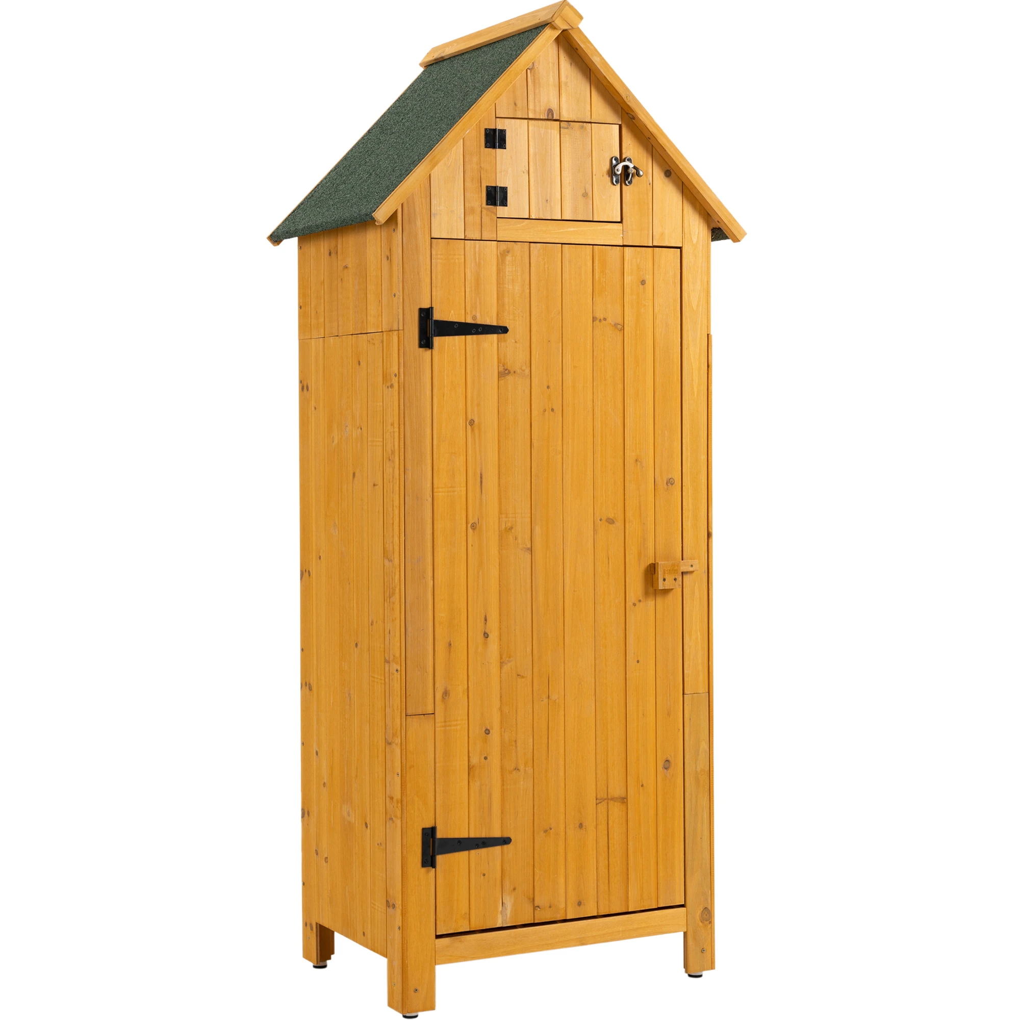 

30.3"L X 21.3"W X 70.5"H Outdoor Storage Cabinet Tool Shed Wooden Garden Shed Natural