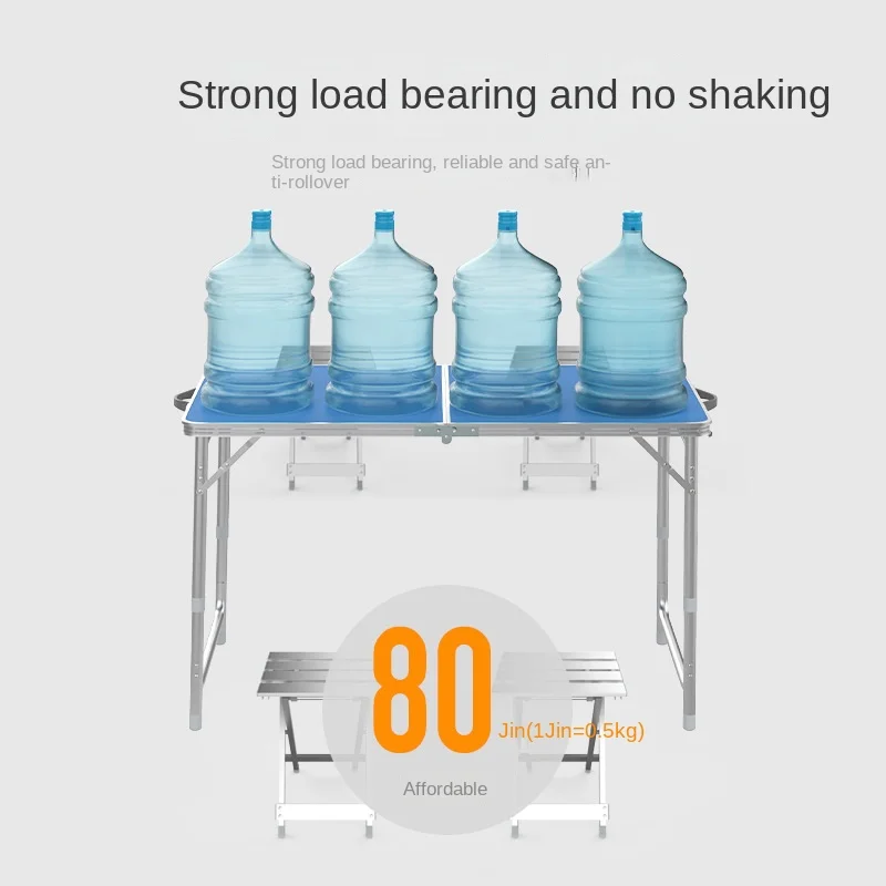 1,2 Meter Rundrohr tragbarer Picknick-Stall aus Aluminium legierung, faltbarer Esstisch