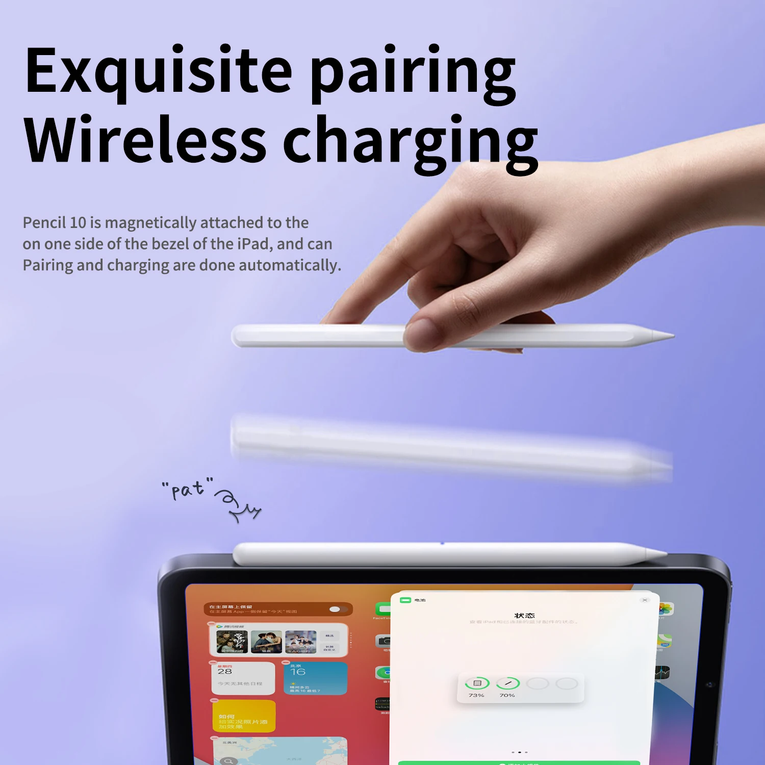 For Apple Pencil with Wireless charging iPad Pencil Pen For iPad Pro 11 12.9 Air 5 7 8 9 10 th Mini 5 6 2018-2023 Accessories