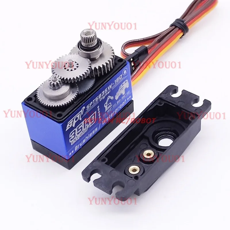 

SPT5835W-180 35 кг бесщеточный высокоскоростной водонепроницаемый цифровой сервопривод с металлическим зубом для восхождения на большие ноги 270 градусов