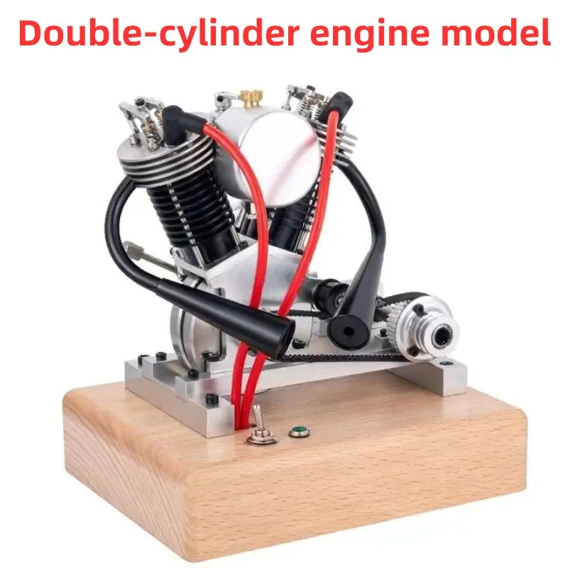 

Single and two-cylinder retro motorcycle engine model bootable engine desktop decoration gift toys for friends