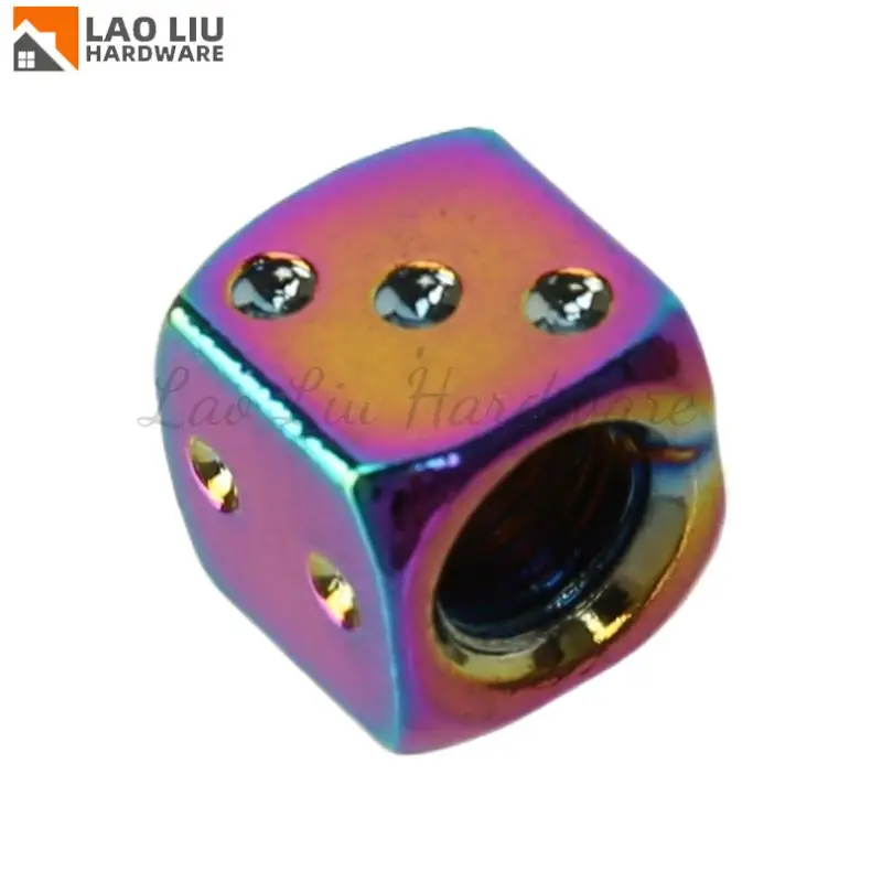 أغطية جذع صمام الألومنيوم، أغطية صمامات إطارات عجلة السيارة على شكل النرد، سيارات مناسبة عالمية #4