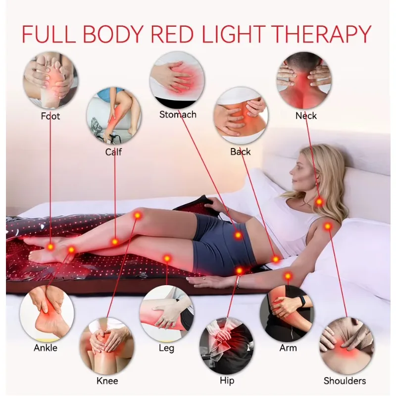 Full Body Red Light Therapy Pod Sleeping Bag 660nm 850nm LED Pulse Red Light Therapy Blanket For Home Body Care