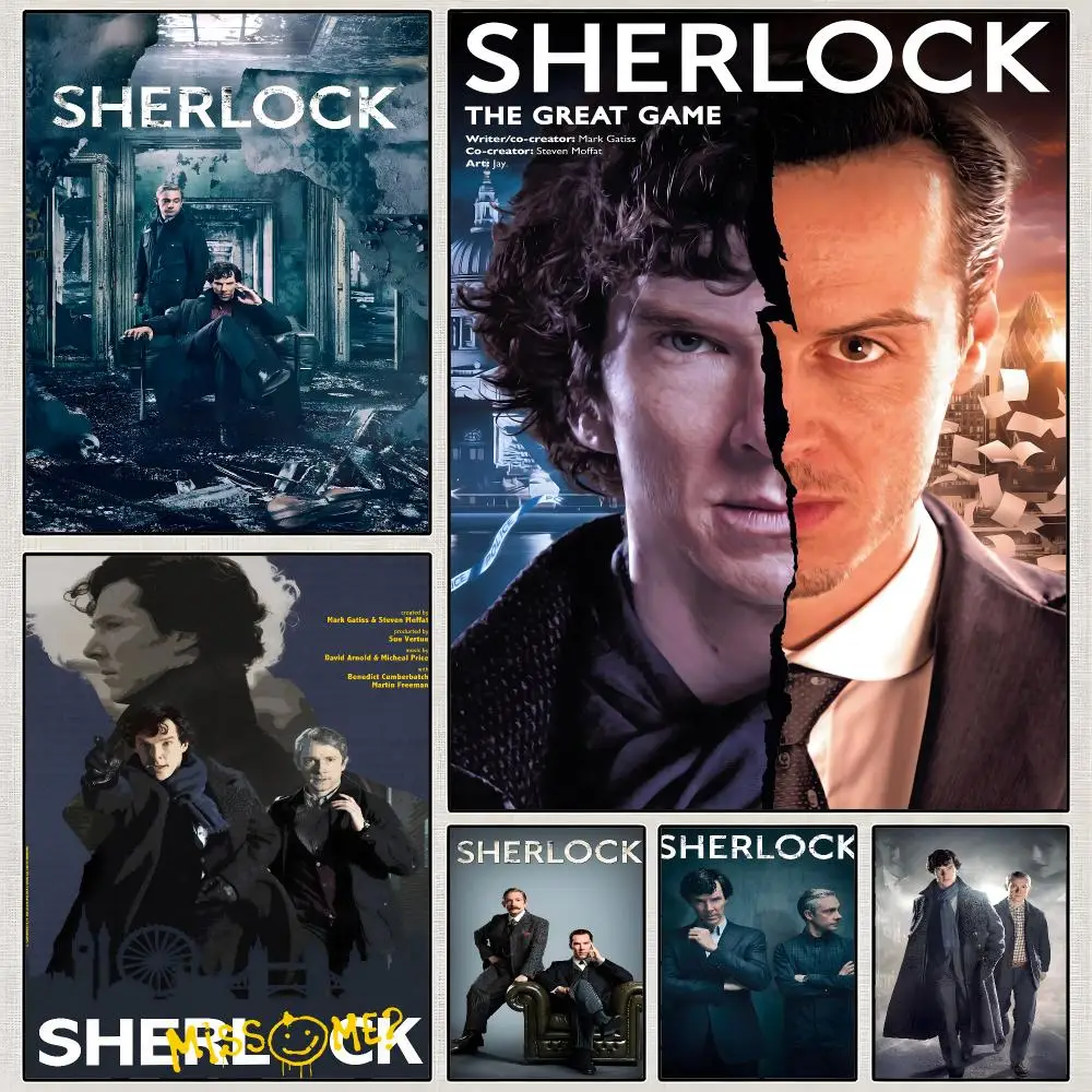 Series S-Sherlock Detective Mystery Poster PP Wall Art Print Removable Water-Resistant Home Decor for Bedroom Apartment Gift