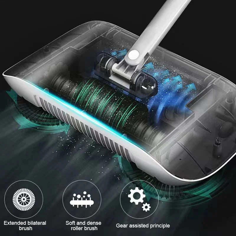 Hand Push Broom & Dustpan Combo Set, 2-in-1 Floor Sweeping Cleaning Tool Magic Broom for Household Use