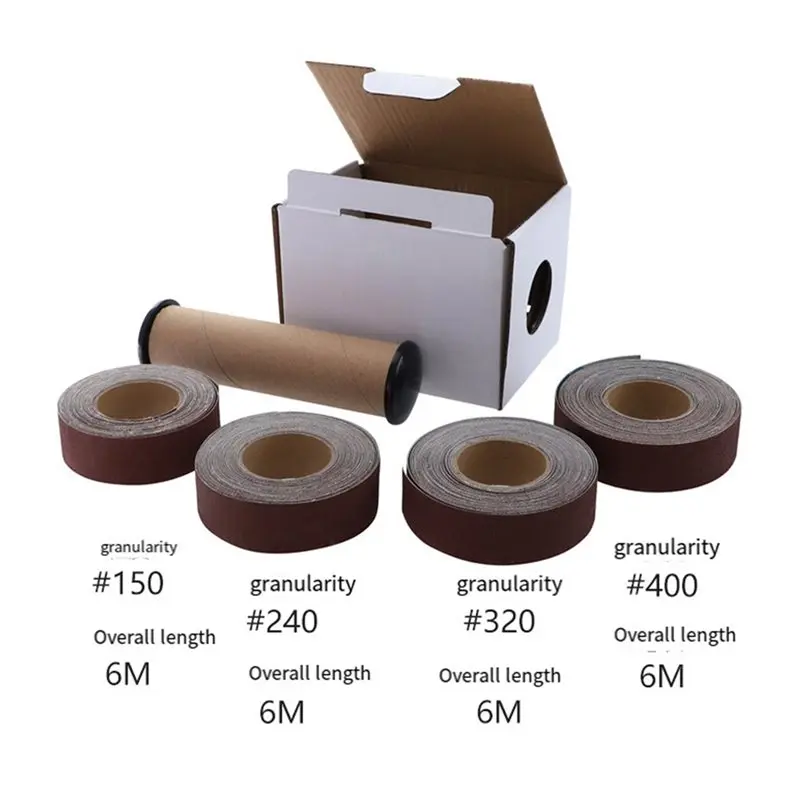 YANA50I 2X Sandpaper Roll 6 Meter 25Mm Width Sanding Paper Emery Cloth Roll Grit 150 240 320 400 Grit Polishing Bel