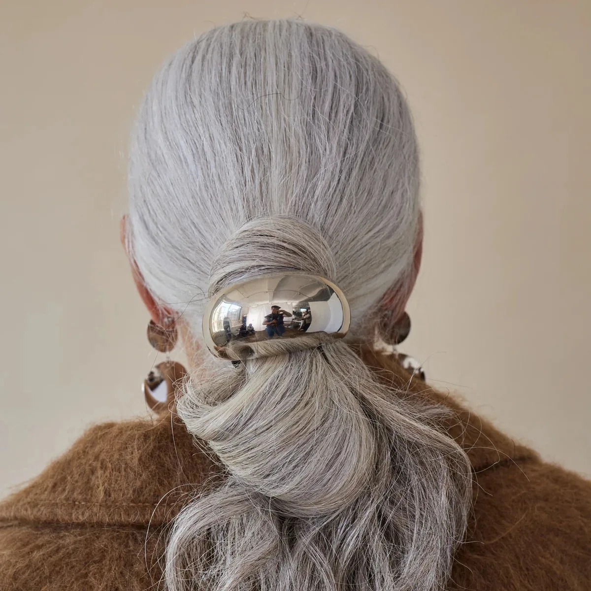 Vintage Metal Ponytail Elastic Hair Loop Scrunchies Smooth Curved Hairband for Women Hair Ties Accessories image 2