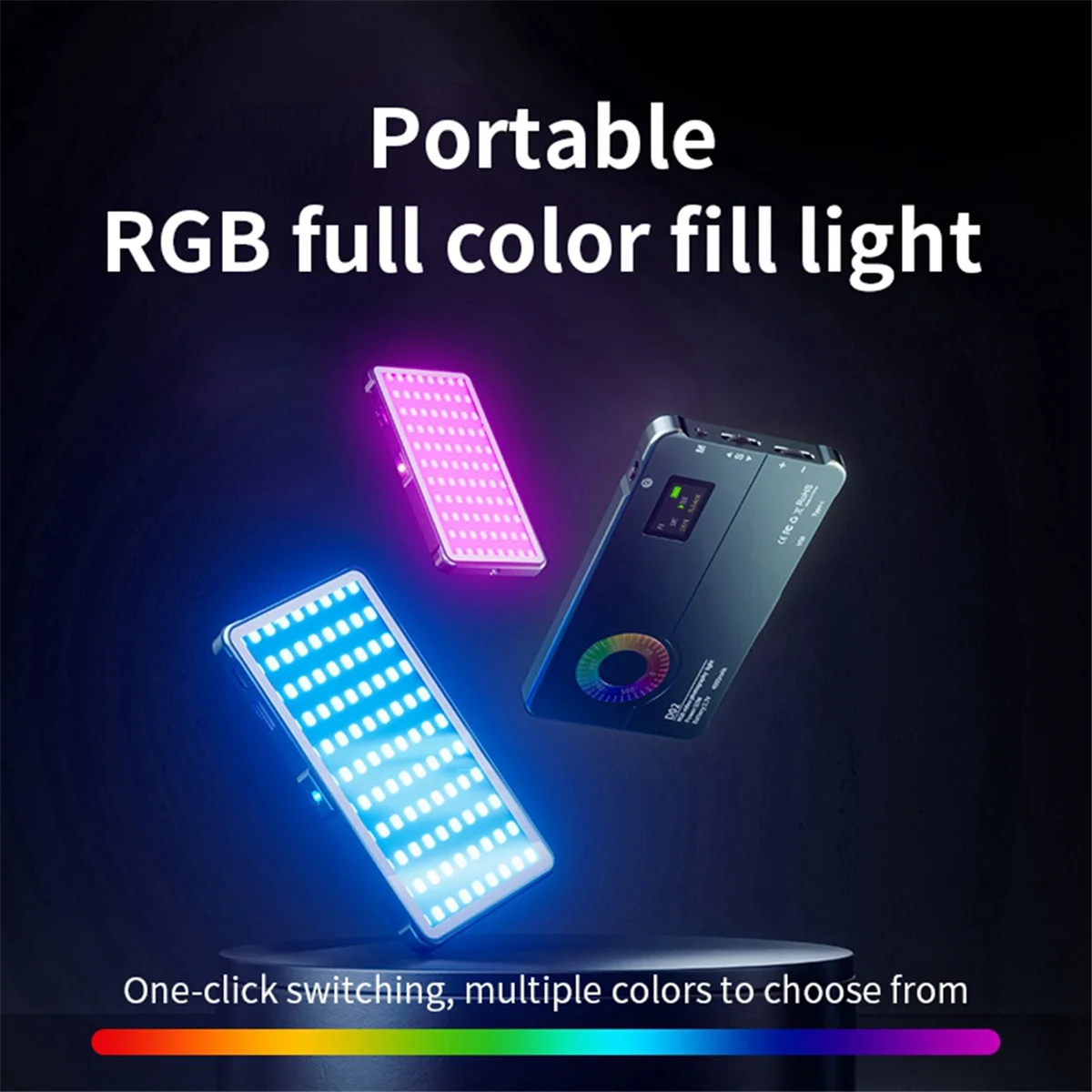 N97R Full Color Small Panel Light LED Full-Color RGB Fill Light Lamp 2500-9000K for Vlogging Photography Video Conference