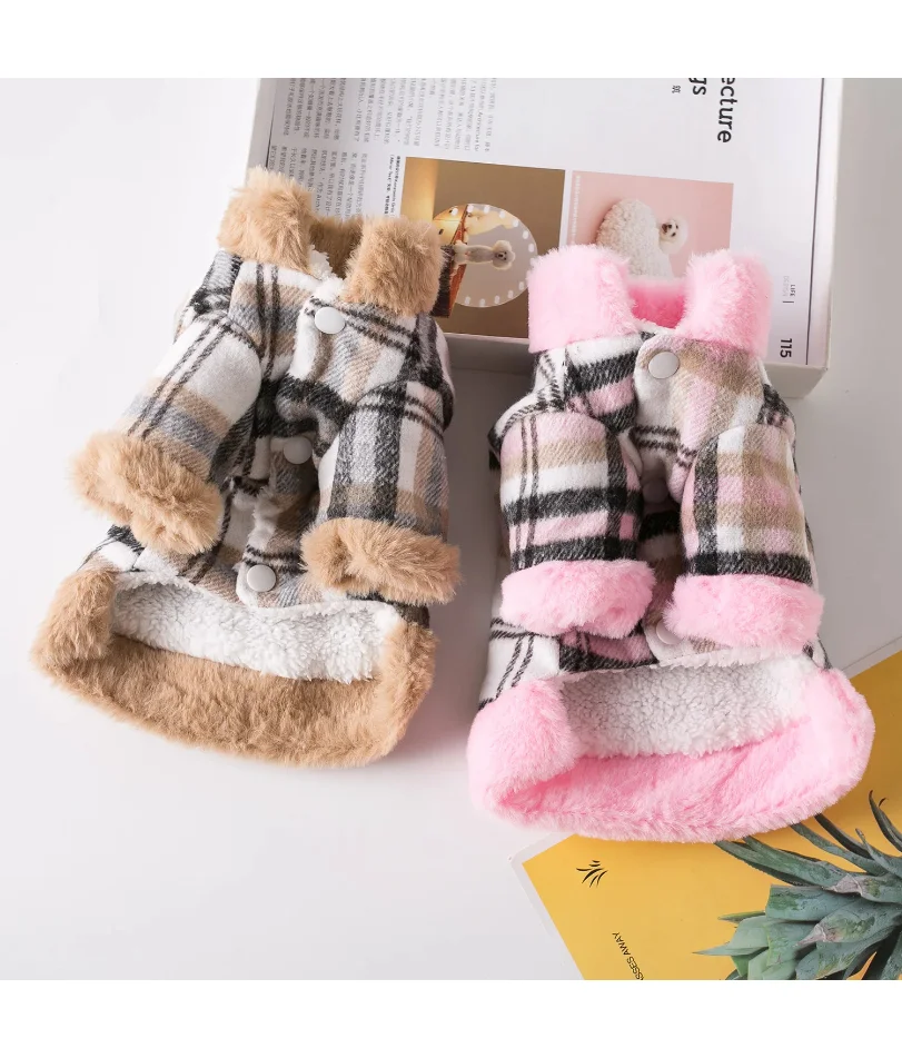 

Pet Autumn/Winter Thickened Pet Dog Teddy Schnauzer Bear Clothes Small Dog Winter Two Leg Clothes Puppy Clothes Jacket