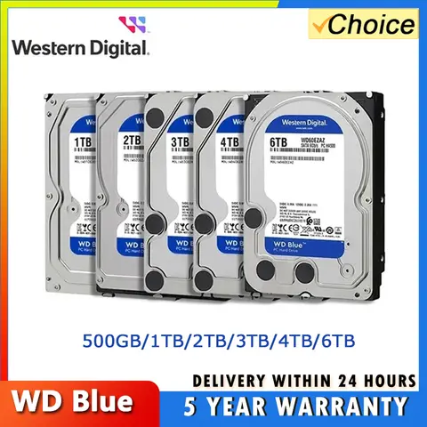 Western Digital WD BLUE 4TB 6TB 3.5" Hard Drive Disk SATA III 5400 RPM 500GB 1T 2TB HD Hard disk For Monitoring Desktop Computer