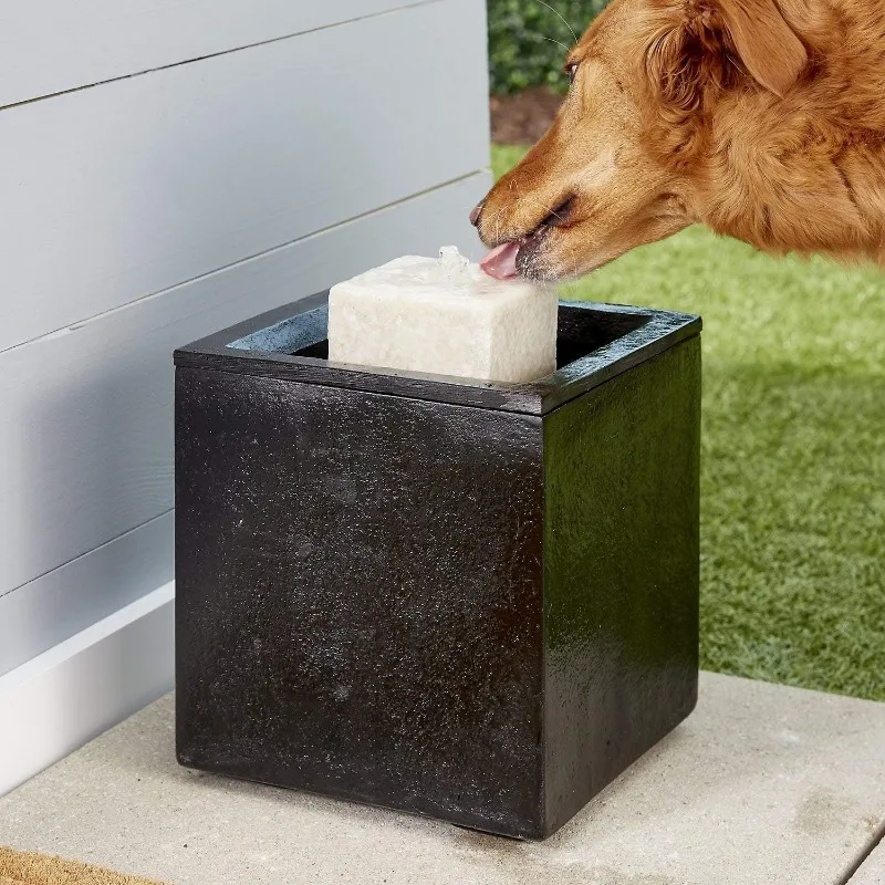 Christmas.home. Alfresco Dog Water Fountain with Filtration & Energy Efficient LED Light, Large, for Outdoor or Indoor Use, 338 