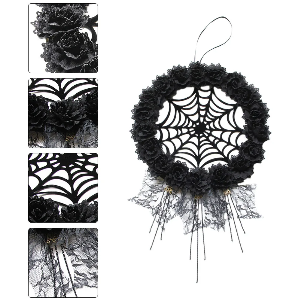 

1Pcs Halloween Spider Web Wreath Hanging Pendant Festival Door Decor Creative Home Restaurant Decoration