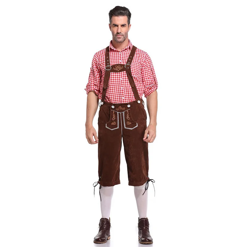 Halloween Kostuums Duitse Oktoberfest Heren Tops Broek Volwassen Podium Cosplay Make-Up Cos Personages Kleding M-3XL