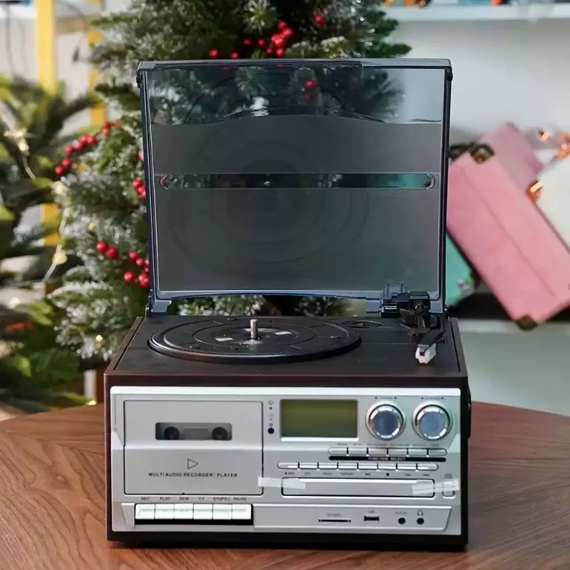 Retro Desktop Turntable Vintage Tape Player Multifunctional FM Radio Wireless Bluetooth Audio Speaker