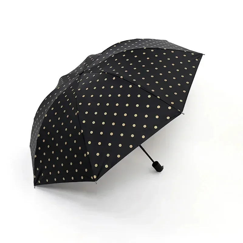 2024 New  Automatic Umbrella Anti UV Sun Folding Umbrella Small Fresh Black Glue Korean Sun Rain Dual Use Umbrella