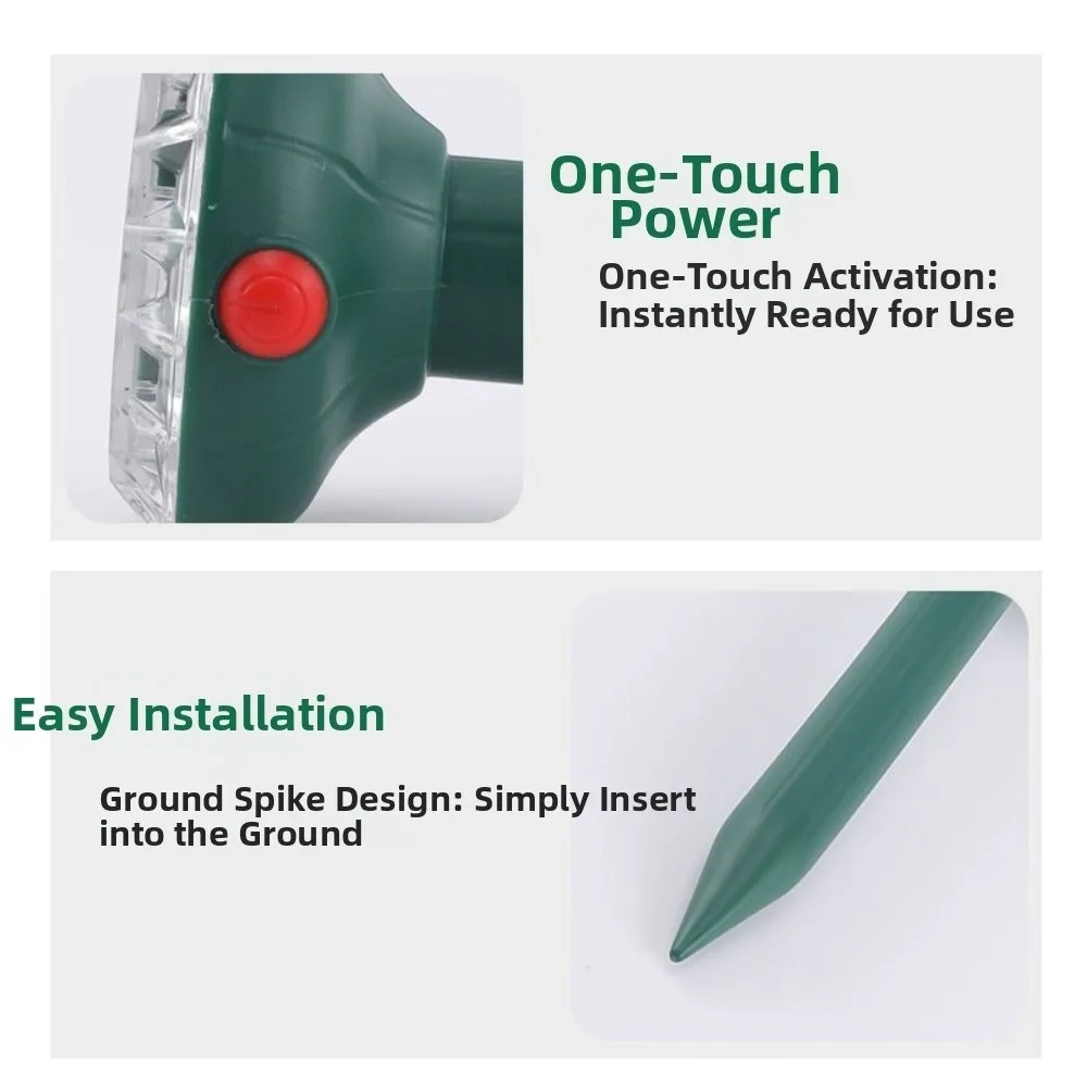 เครื่องไล่สัตว์กันน้ำพลังงานแสงอาทิตย์ 2 ชิ้น ใช้งานได้นาน หลายฟังก์ชั่น ไล่หนูและแมลงศัตรูพืช พร้อมเซ็นเซอร์ตรวจจับความเคลื่อนไหวอัจฉริยะ