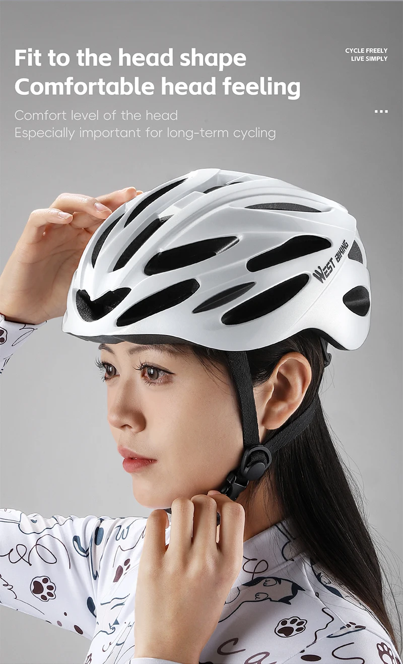 WEST BIKING Fahrradhelm, leicht, integriert geformt, 24 Belüftungslöcher mit Moskitonetz für Mountainbike, Rennrad, Herren, Damen, Sicherheit – Detail 7