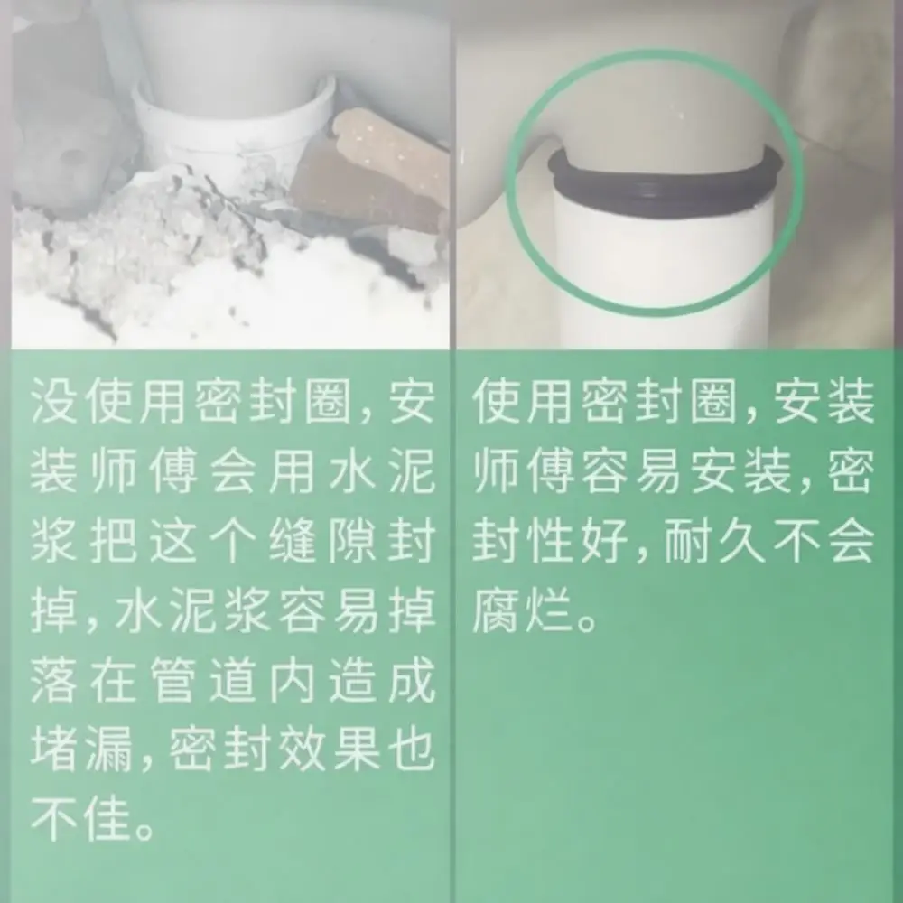 For For KG Bathroom Squatting Pan Flange Gasket Rubber Seal Anti Odor Sewer Pipe Connector Drainage Leak Proof Ring