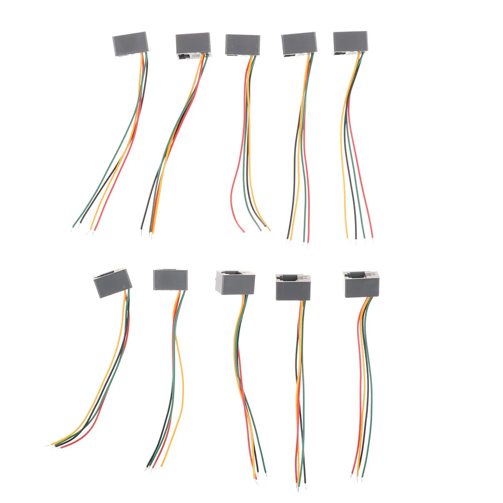 10 Pcs 616E 4P4C RJ9 Female Telephone Connector Adapter with 4 Wires