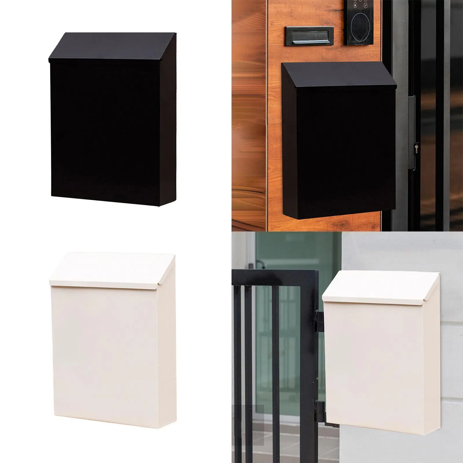 Wall Mounted Mailbox Drop Box with Key Sturdy Simple Practical Metal Postbox Iron Mail Box for Door