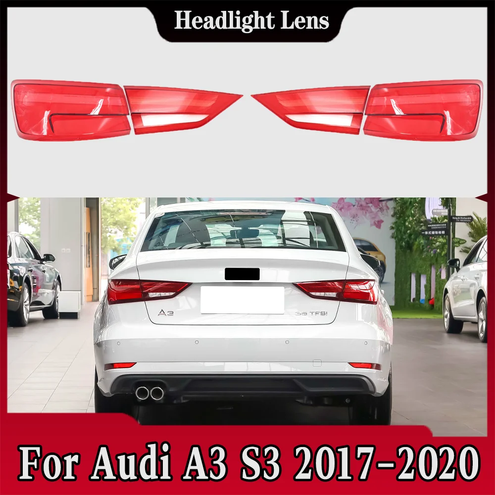 

For Audi A3 S3 2017 2018 2019 2020 Car Rear Taillight Shell Brake Lights Shell Taillight Lens Replace Auto Rear Lamp Shell