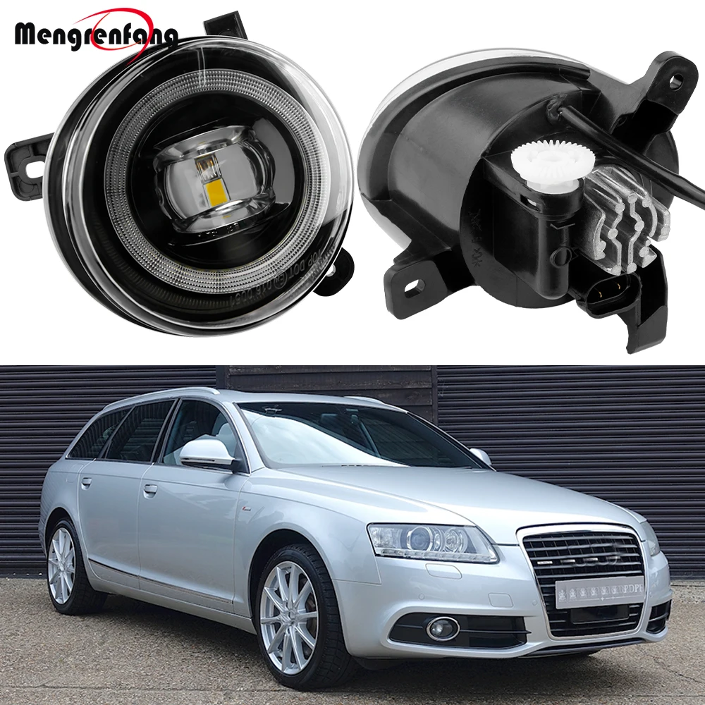 2 Pieces Car Canbus LED Fog Light Angel Eye Daytime Running Lamp DRL H11 For Audi A6 S6 C6 Sedan/Avant/Allroad Quattro 2009-2011