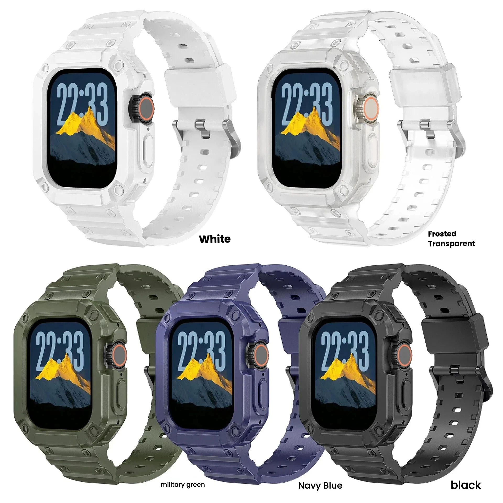 

Apple Watch for One piece watch strap watchS11 10 9 Ultra1-3 generation 49mm TPU full protector wristband anti shock pin buckle