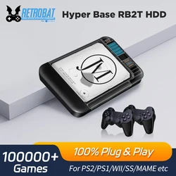 Retrobat 2T Portable External Game HDD Built in 100000+ Games with 105 Emulators for PSP/PS1/PS2/WII/MAME/DC Retro Video Games