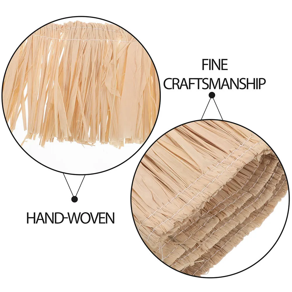 الرافية القش شرابة الطبيعية اليدوية العشب تنورة Diy بها بنفسك الحرف هاواي ديكور حفلات Luau الاستوائية الزفاف هامش حقيبة الأحذية #3
