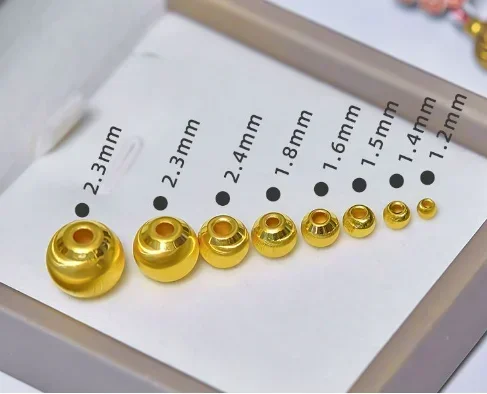 الولايات المتحدة 999 حبات الذهب الحقيقي 24 كيلو كرات الذهب الخالص عين القط الخرز 3 مللي متر-12 مللي متر أجزاء المجوهرات الذهبية