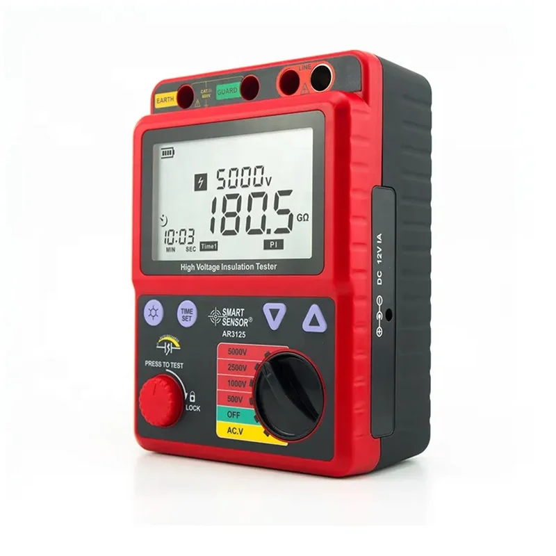 Smart Sensor AR3125 500-5000V Digital Megohmmeter Voltage Tester Ohm Meter Insulation Resistance Tester